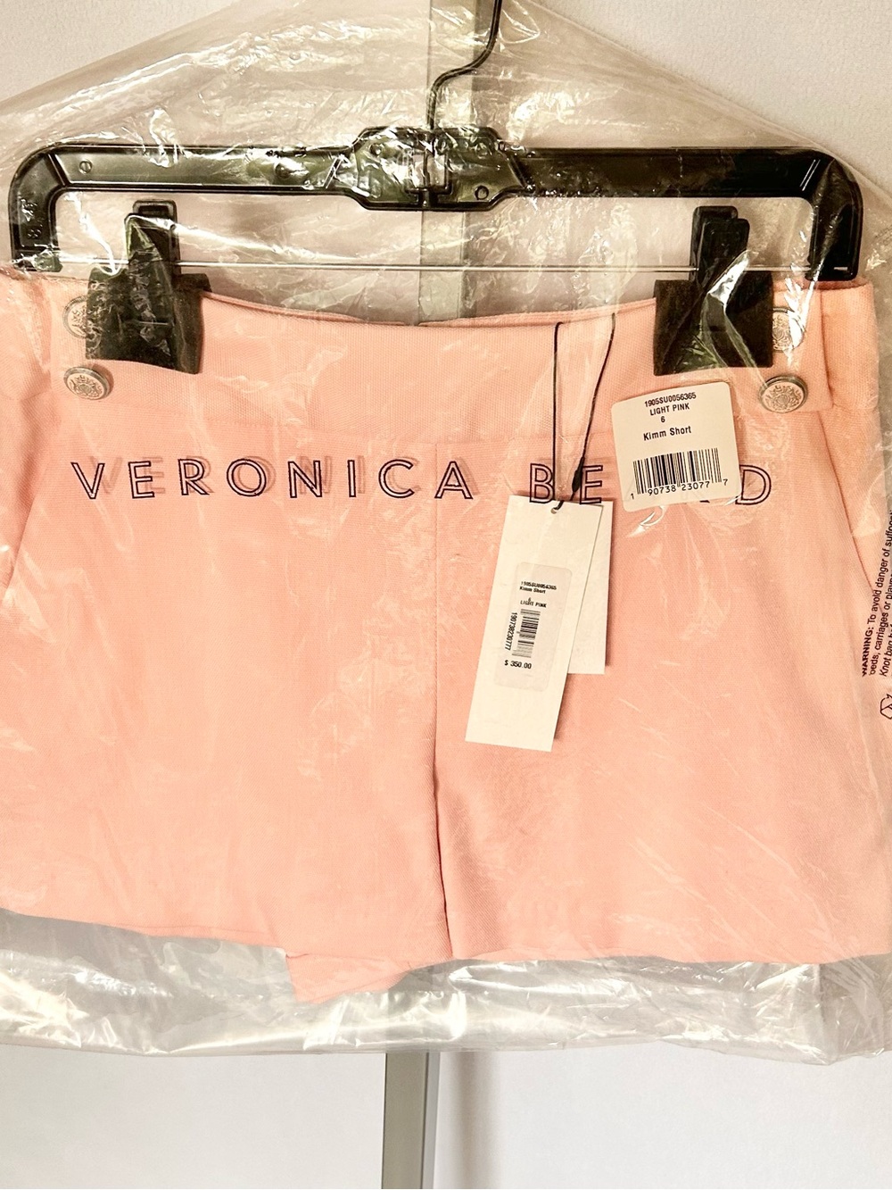 Veronica Beard Light Pink High-Waist Tailored Shorts